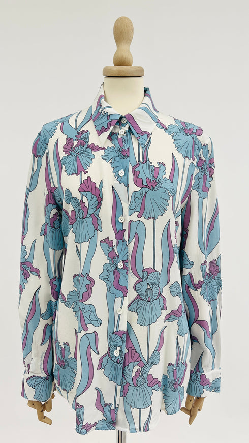 Camicia floreale in seta