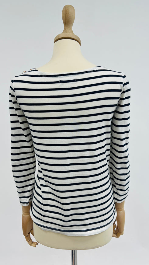 Longsleeve a righe bianche e blu