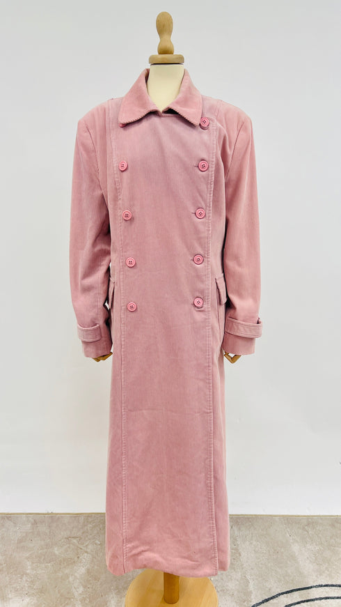 Trench lungo in velluto a costine