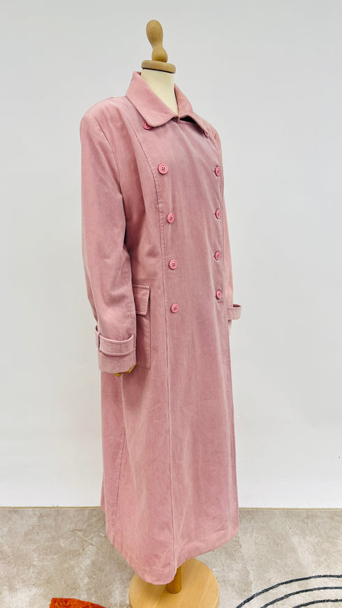 Trench lungo in velluto a costine