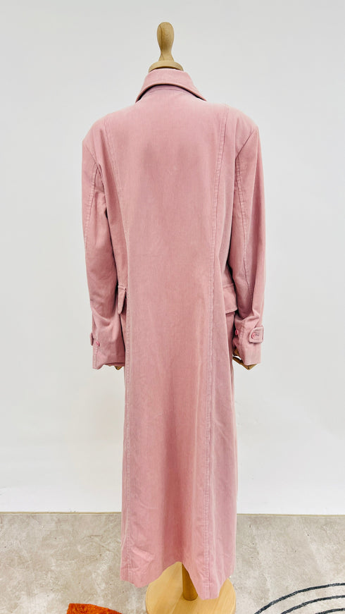 Trench lungo in velluto a costine