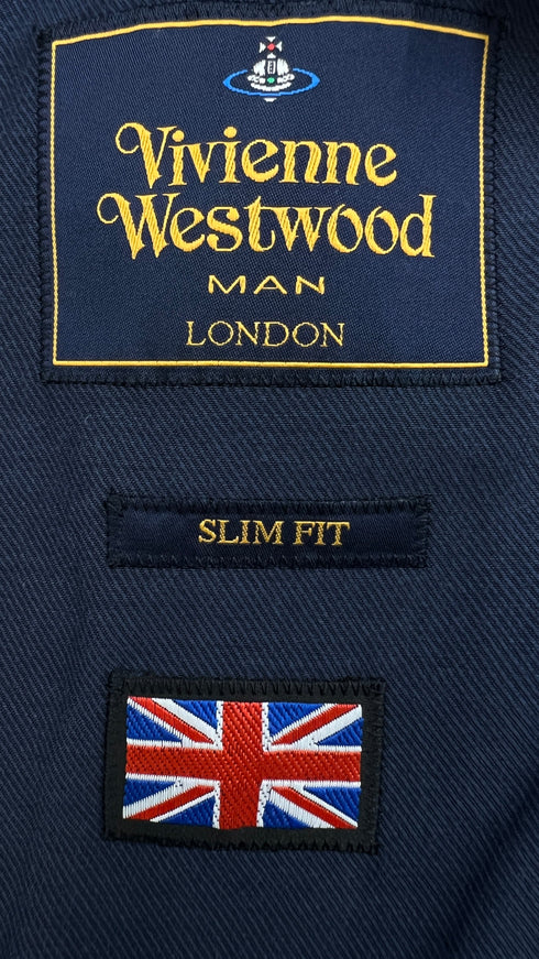 Blazer in Gessato blu