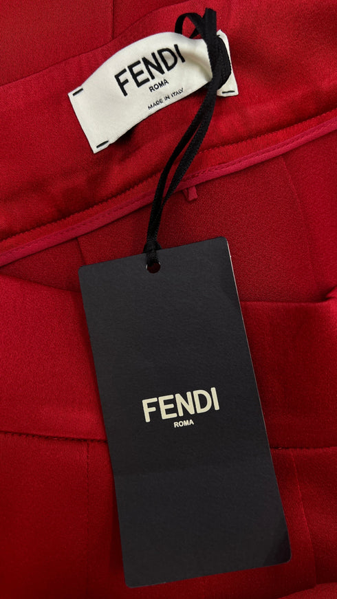 Gonna plissé rossa con cartellino