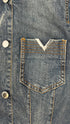 Giacca denim tasca "V"