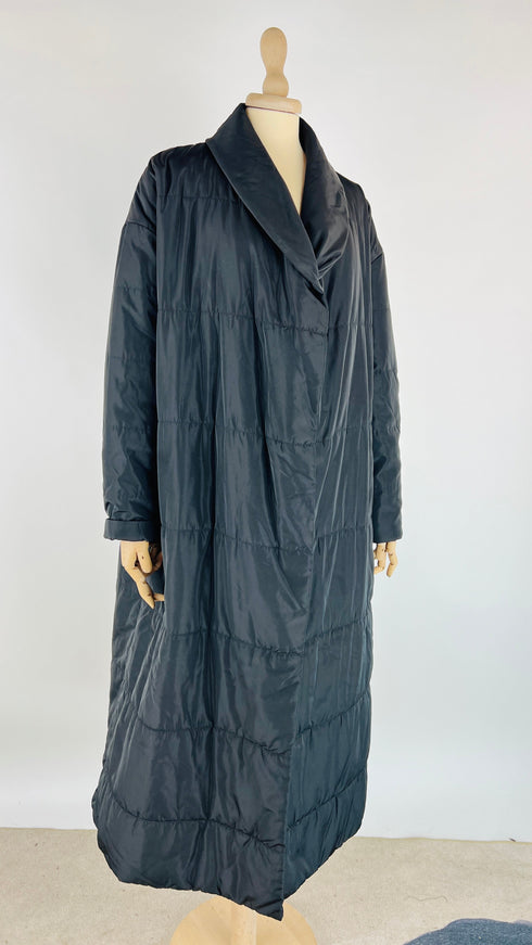 Piumino lungo a scialle