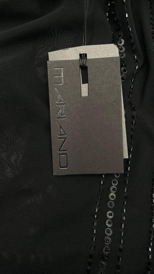 Abito lungo nero con cartellino