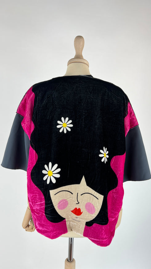 T-shirt girocollo in velluto