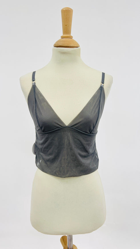 Top in tulle con cartellino