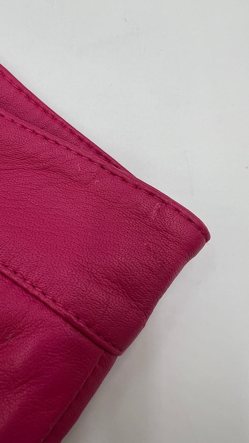 Pantalone in pelle rosa