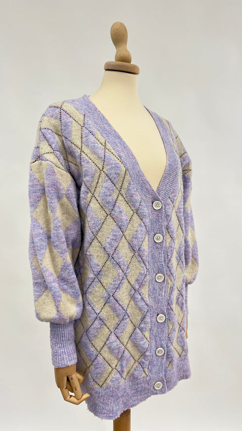 Cardigan lungo a rombi