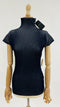 Maglia stretch a costine blu