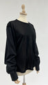 Longsleeve nera doppio tessuto