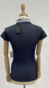 Maglia stretch a costine blu
