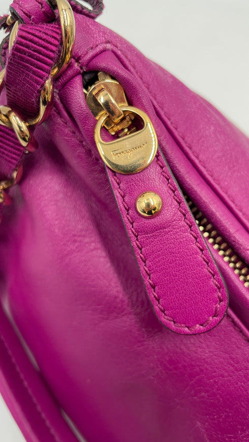 Borsa in pelle fuchsia
