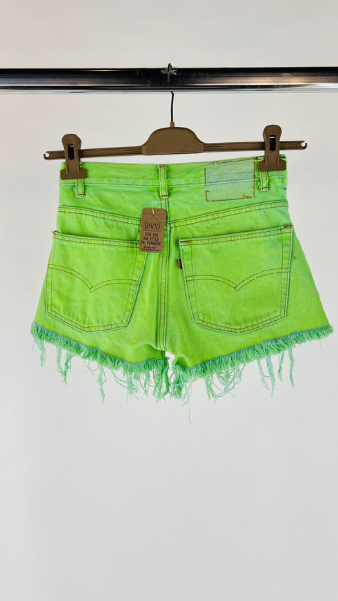Shorts denim acid-green