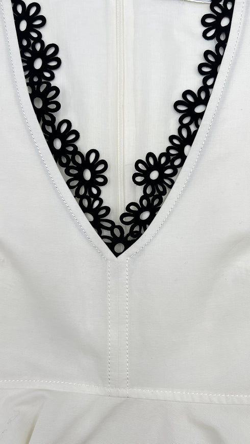 Abito midi fiori laser-cut