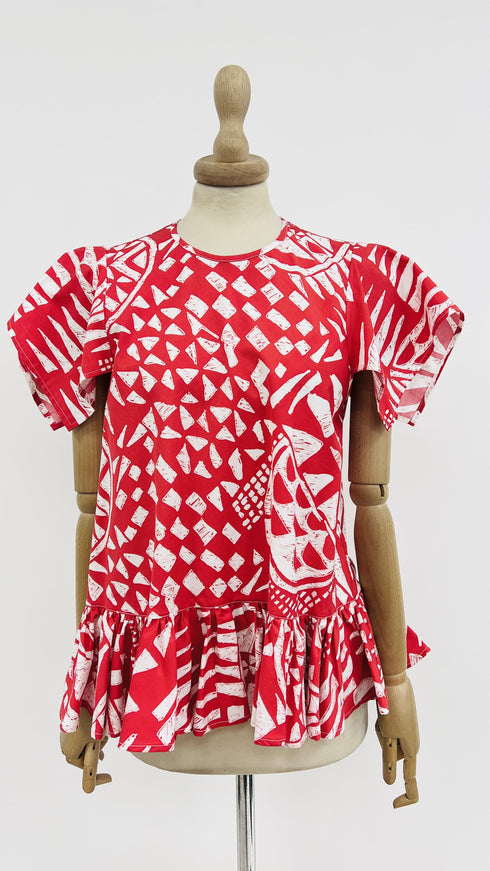 Smanicato stampato con rouches