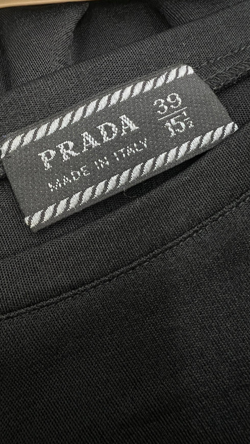 Longsleeve nera doppio tessuto