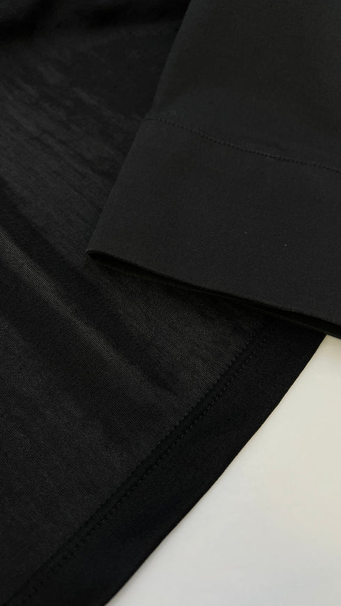 Longsleeve nera doppio tessuto