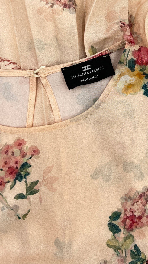 Abito midi plissè e fiori