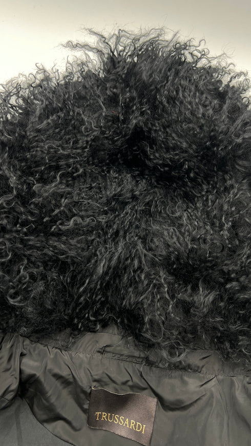 Piumino con cappuccio in pelliccia