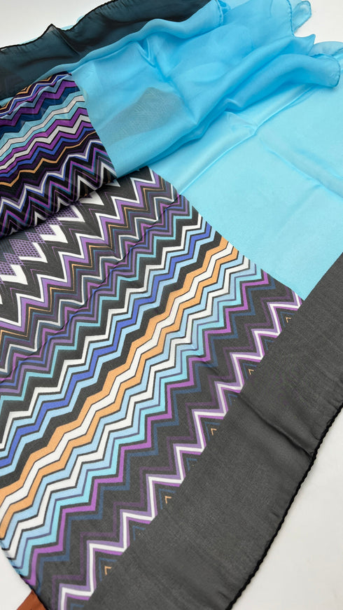 Sciarpa seta zig zag