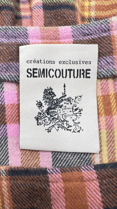 Top smanicato tartan