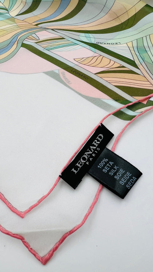 Sciarpa seta fiori e foglie