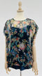 Top blu a fiori