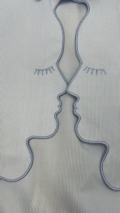 Camicia a righe “Kissing Face”