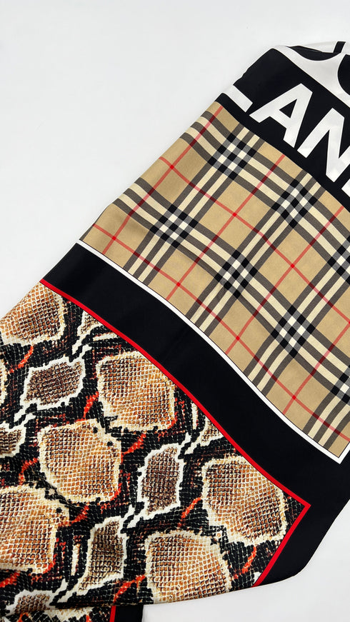 Sciarpa seta tartan animalier