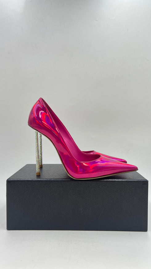 Décolleté fucsia tacco strass N.38