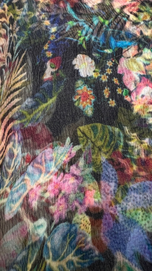 Top blu a fiori
