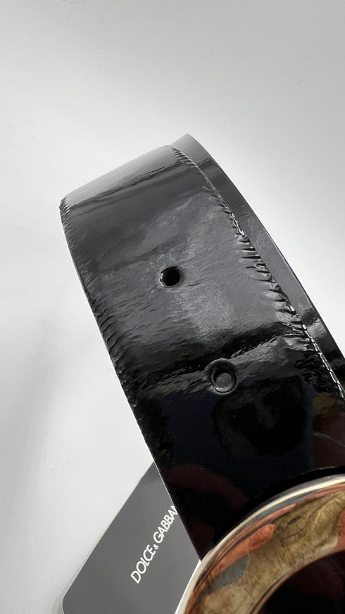 Cintura fibbia rotonda con cartellino