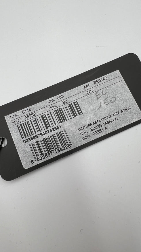 Cintura in cuoio con cartellino