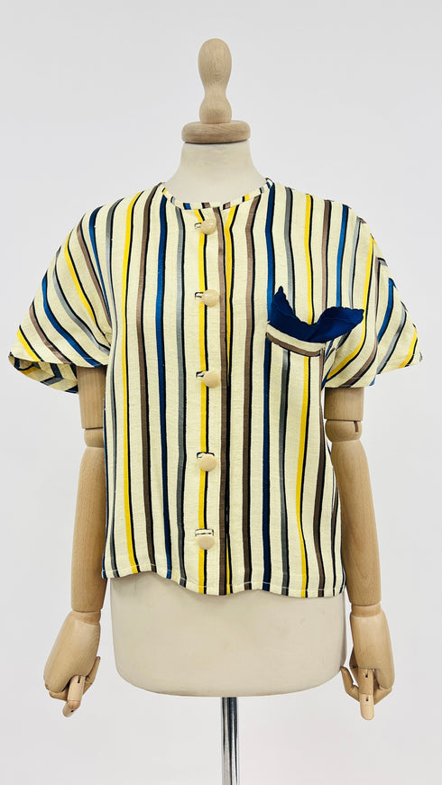 Camicia girocollo a righe