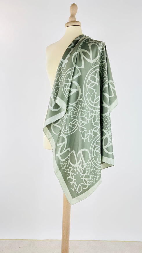 Foulard seta foglie geometriche