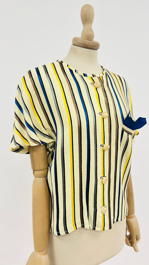 Camicia girocollo a righe