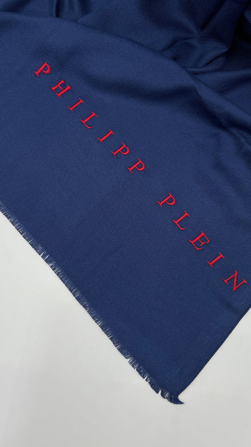 Sciarpa sfrangiata blu