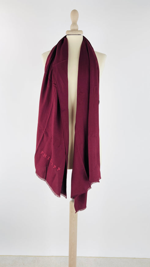 Sciarpa sfrangiata bordeaux