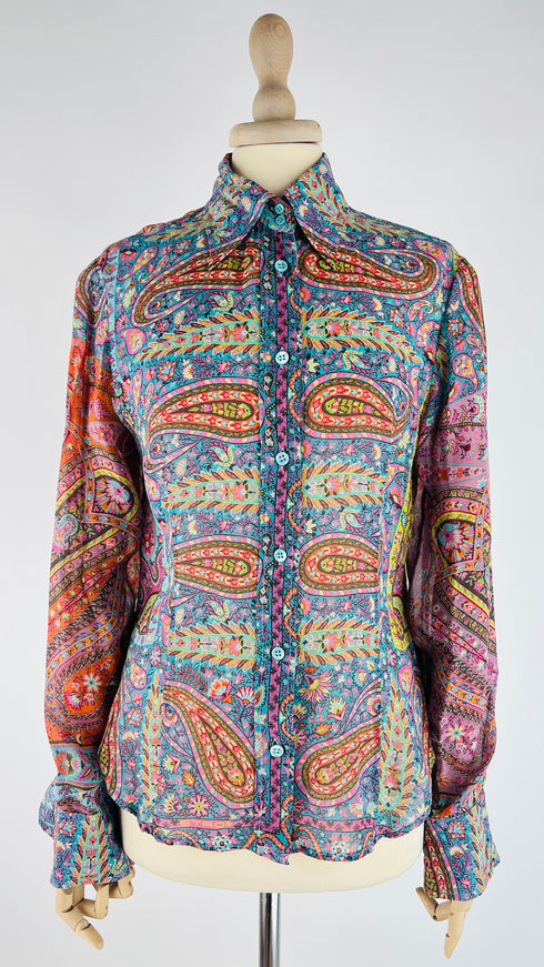 Camicia paisley in seta