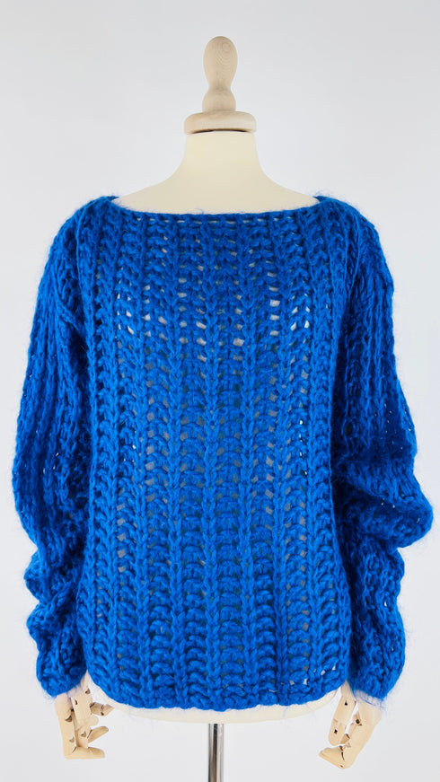 Maglione traforato blu