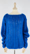 Maglione traforato blu
