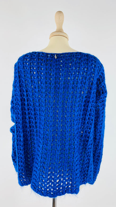 Maglione traforato blu