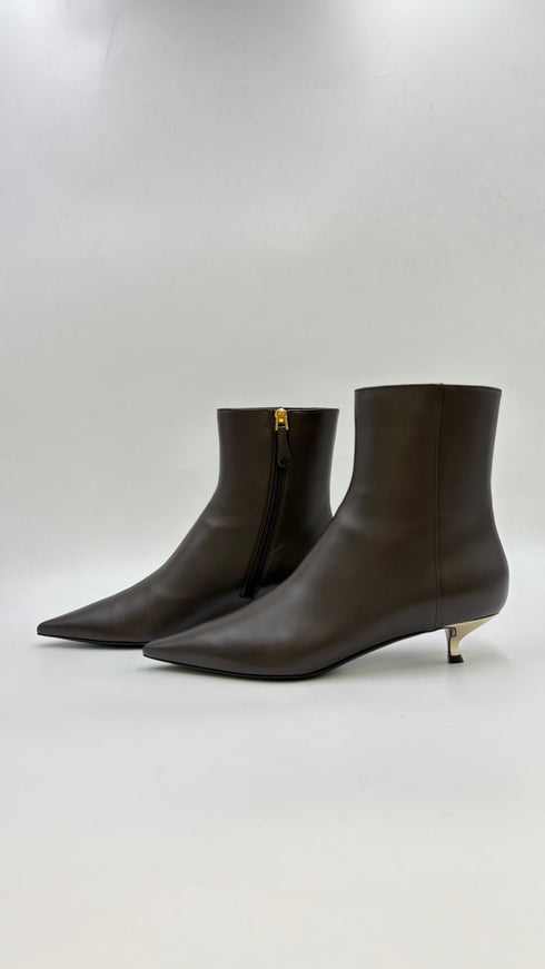 Stivaletti con tacco basso oro N°40