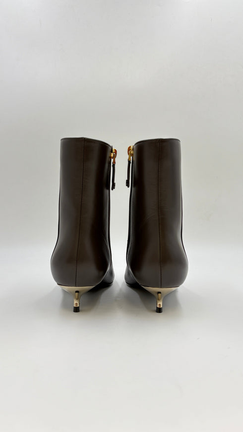 Stivaletti con tacco basso oro N°40