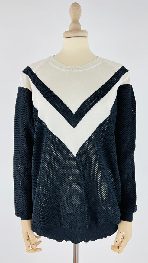 Maglia seta-cotone traforato