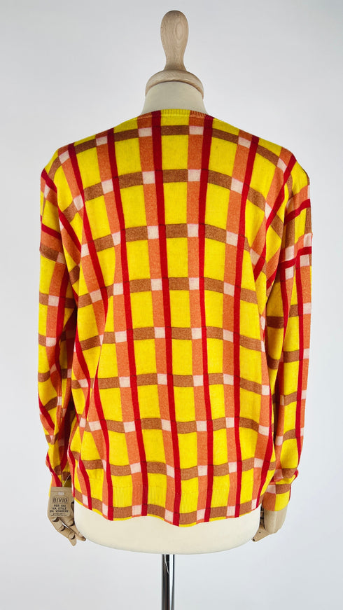 Maglia tartan a V