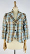 Blazer tartan in lino
