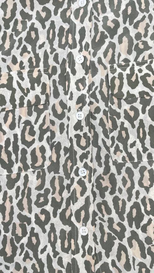 Camicia animalier in seta